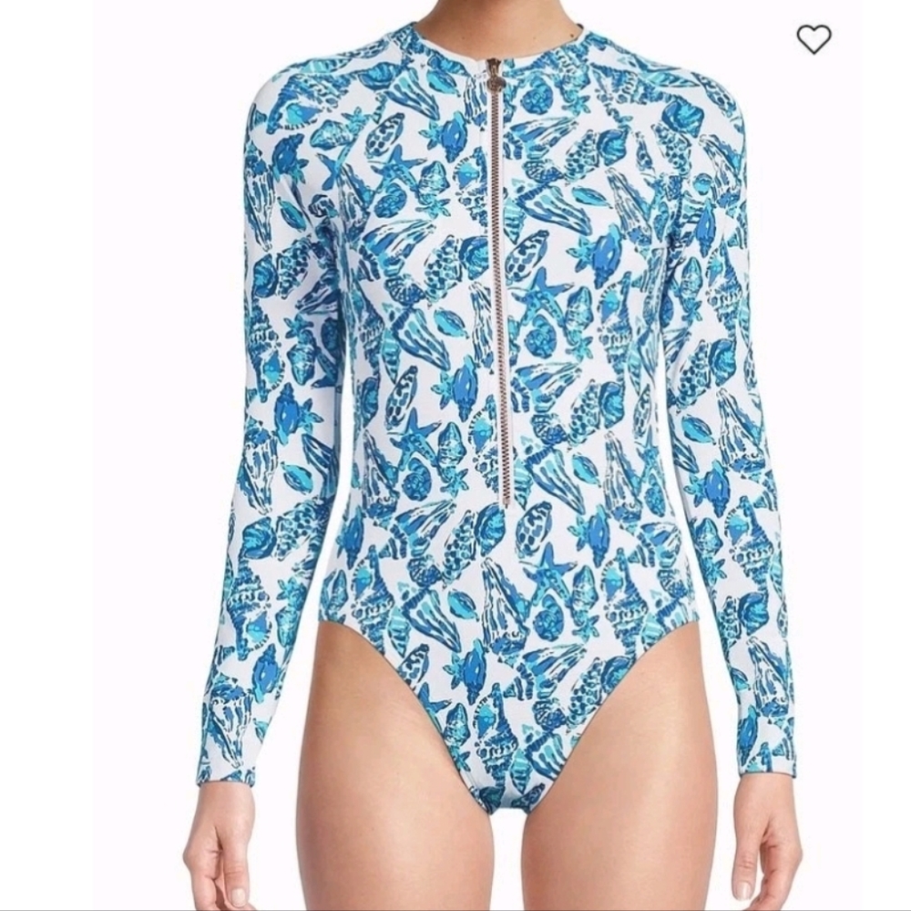 Lilly Pulitzer Randee Rashguard One-Piece Swimsuit Size 14
